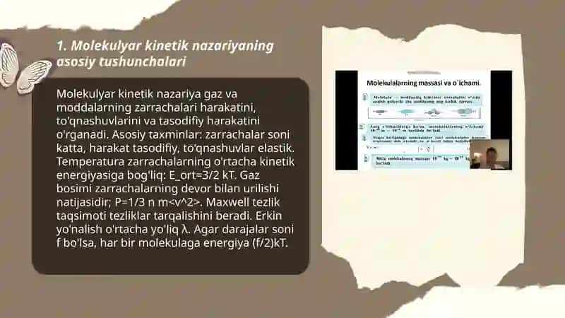 Molekulyar kinetik nazariya va statistik fizik asoslari 3