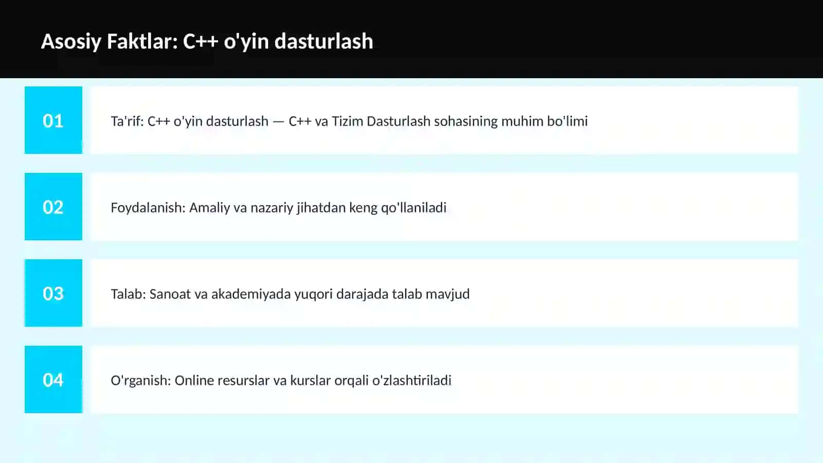 C++ VA TIZIM DASTURLASH 3