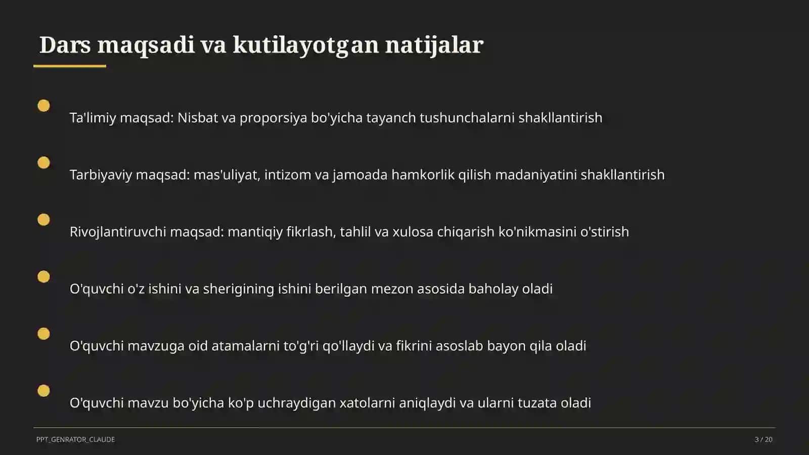 Nisbat va proporsiya (6-sinf) 3