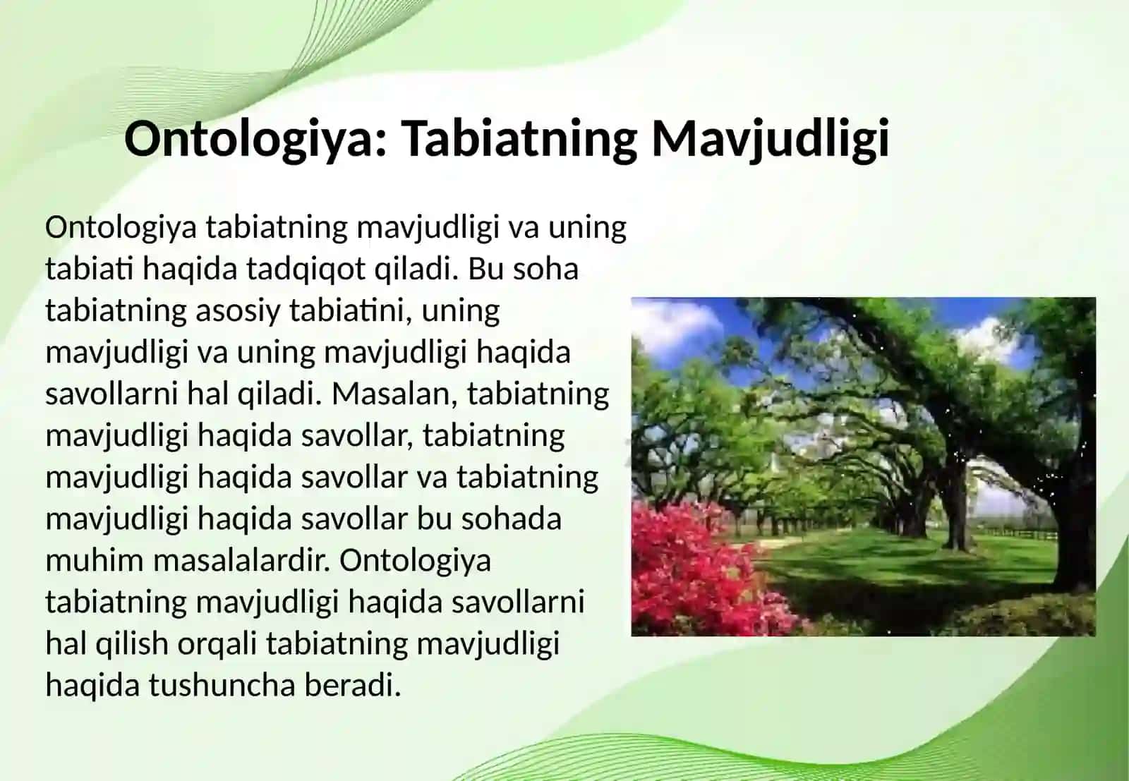 Ontologiya va tabiat falsafasi 3