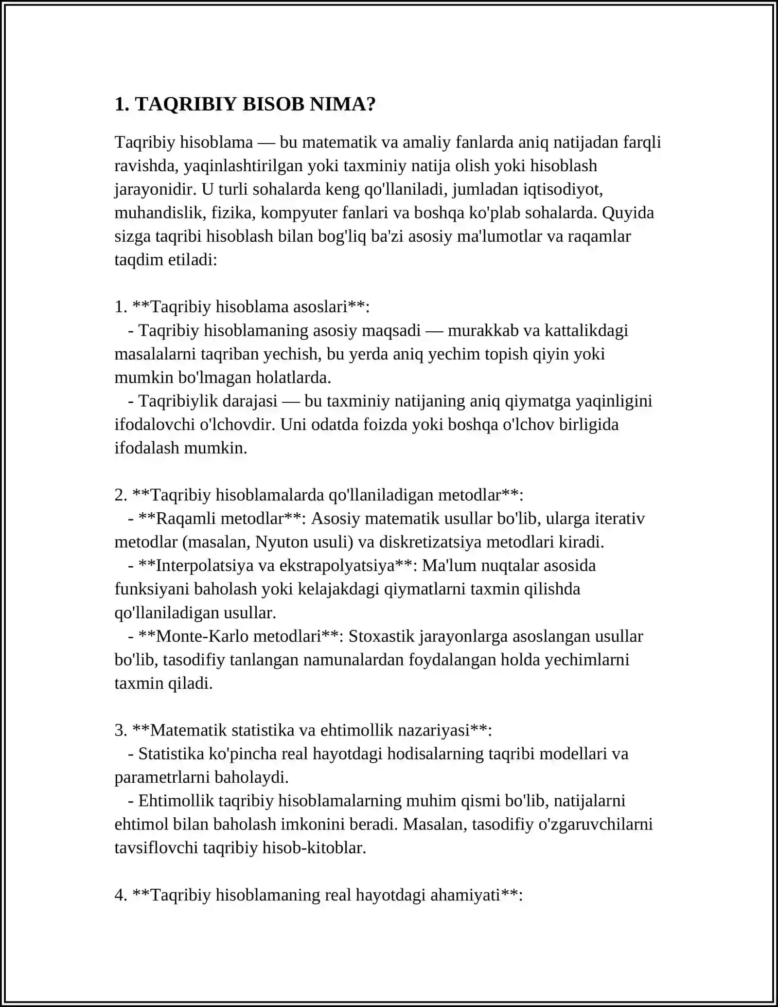 TAQRIBIY BISOB,ABSOLYUT VA NISBIY XATO,SONLARNI YAXLITLASH USULLARI 3