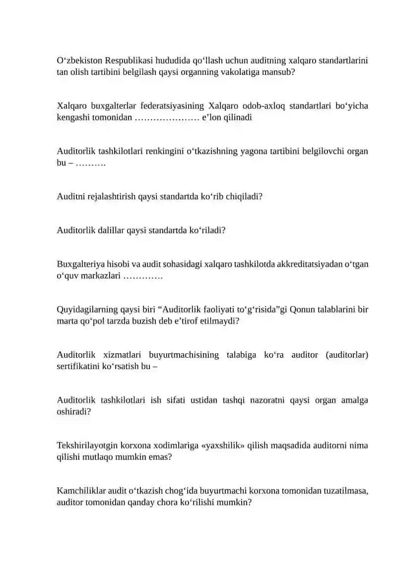Auditorlik faoliyati to'g'risida Qonun 3