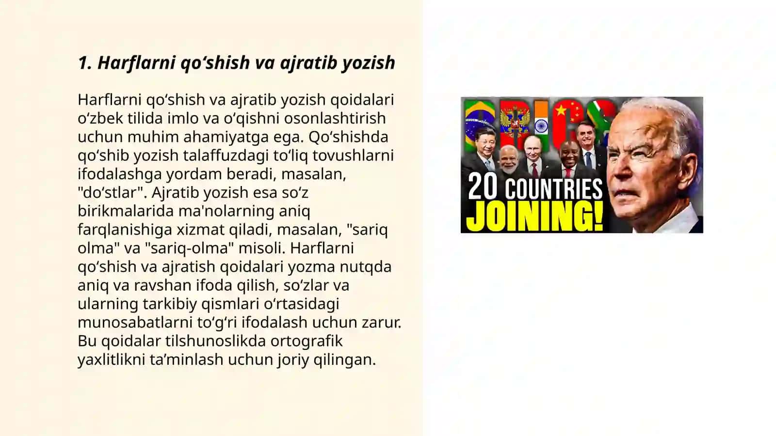 Qoʻshib va ajratib yozish qoidalari 3