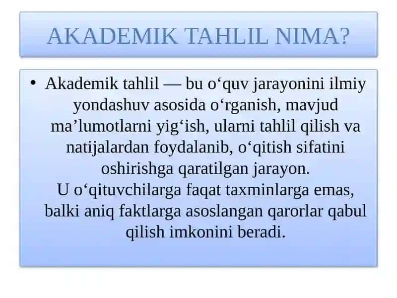Ta’lim sifati va o‘qitish jarayonini yaxshilashda akademik tahlilni samarali tashkil etishning ahamiyati 3