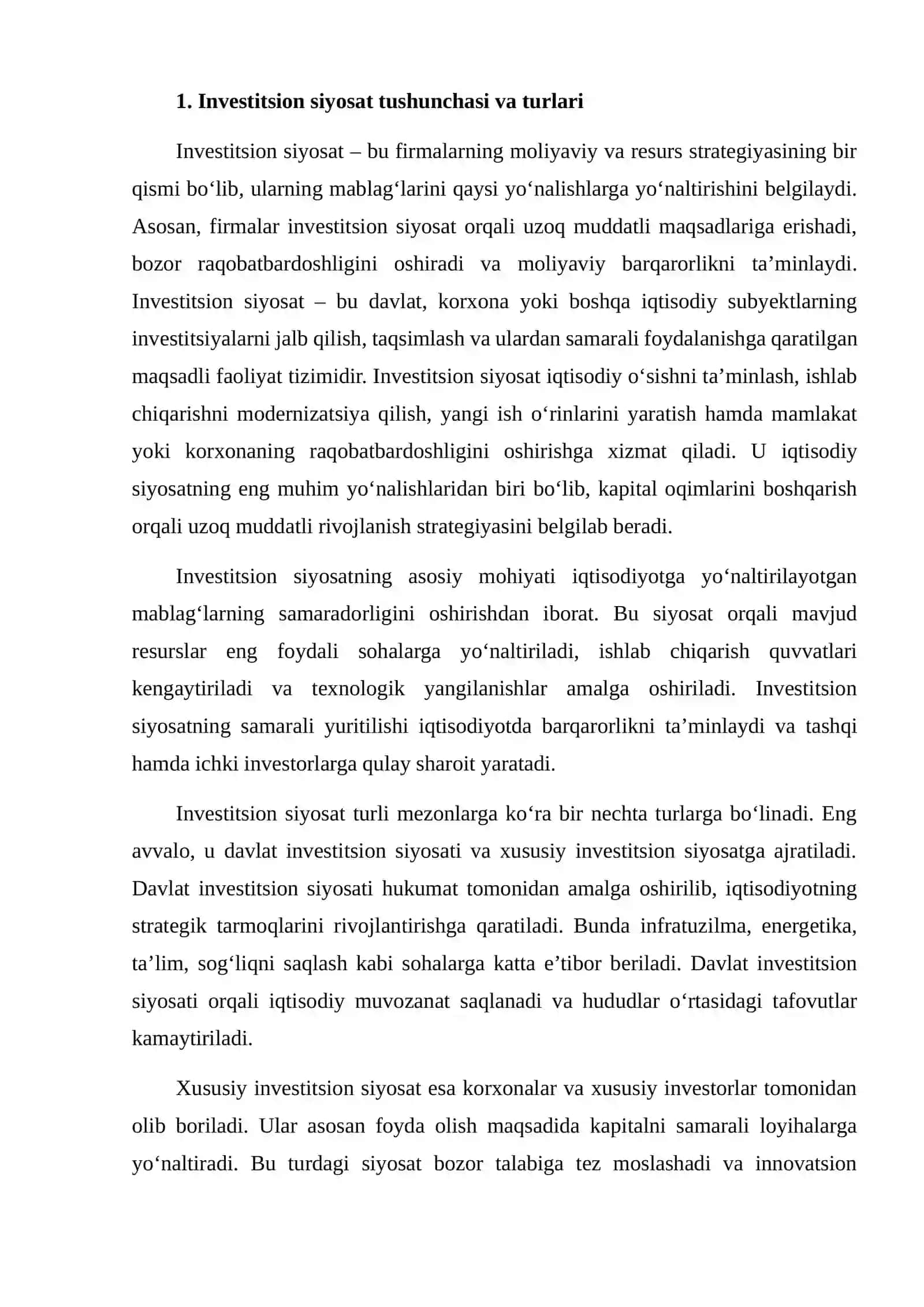 FIRMALARNING INVESTITSION SIYOSATI 3