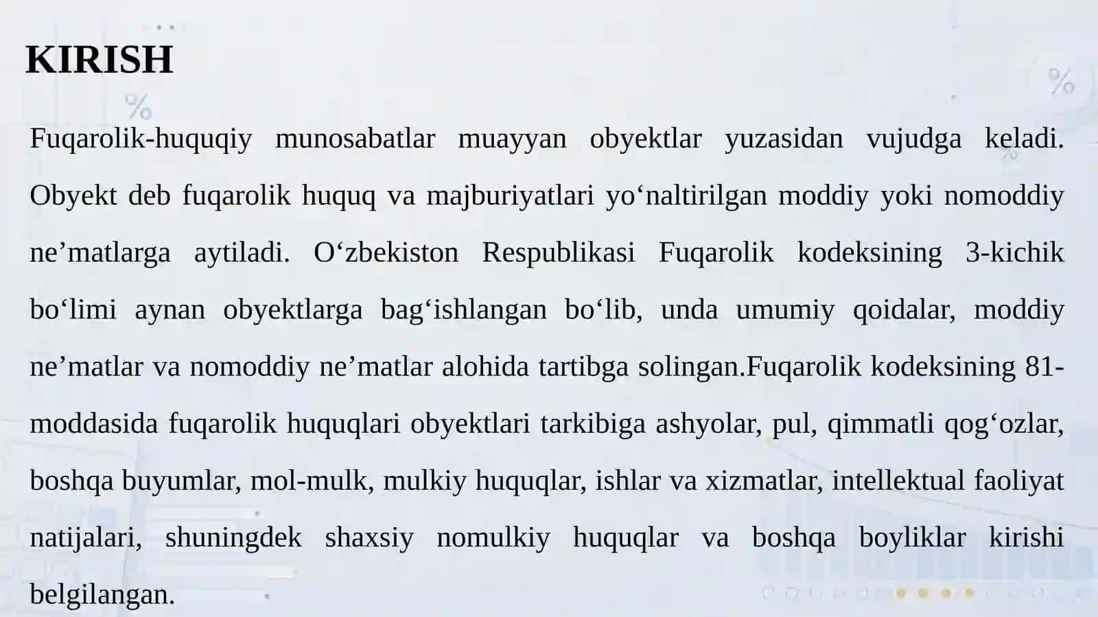 FUQAROLIK HUQUQINING OBYEKTLARI 3
