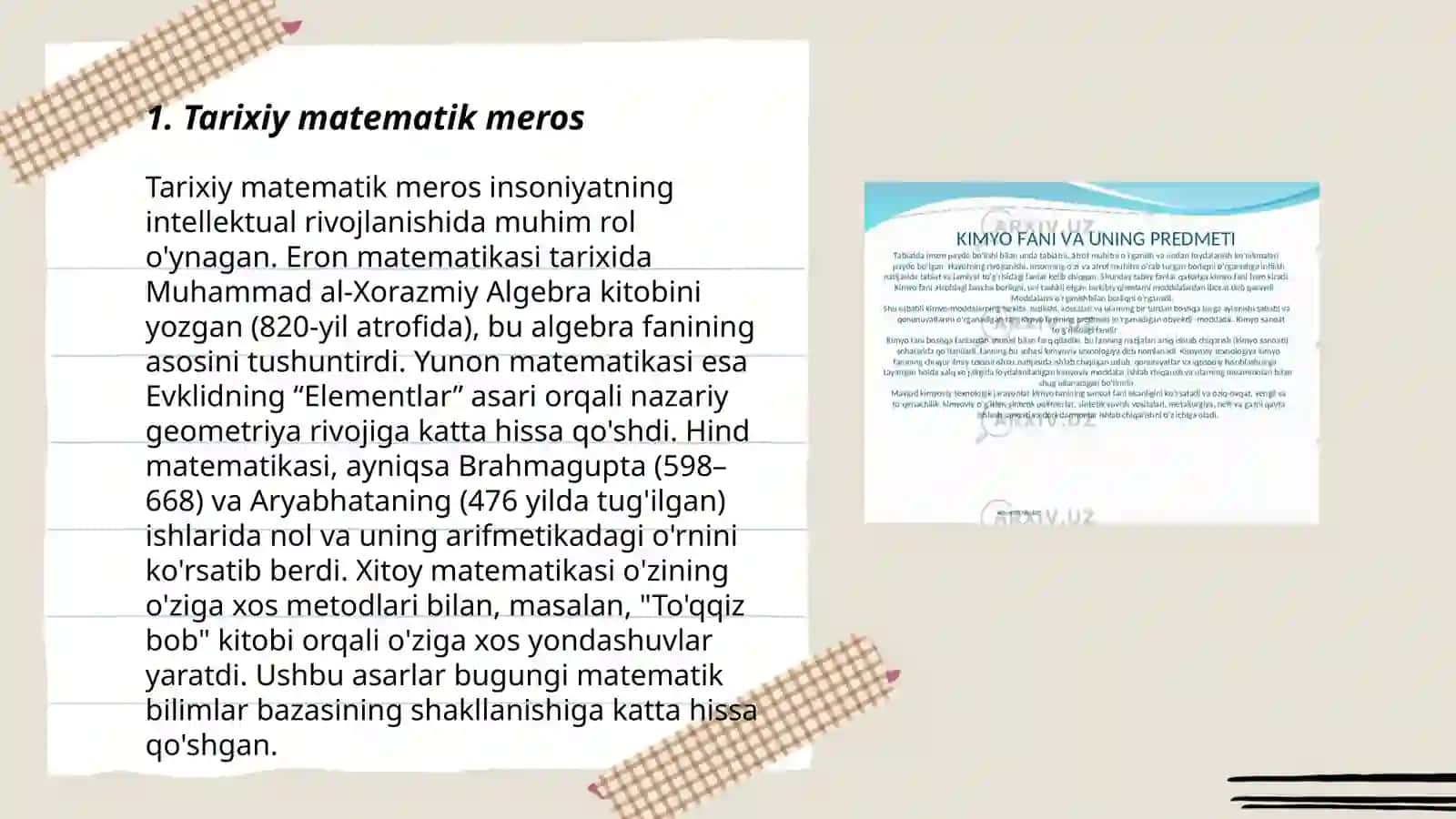 Tarixiy va matematik mazmundagi vazifalardan foydalanish 3