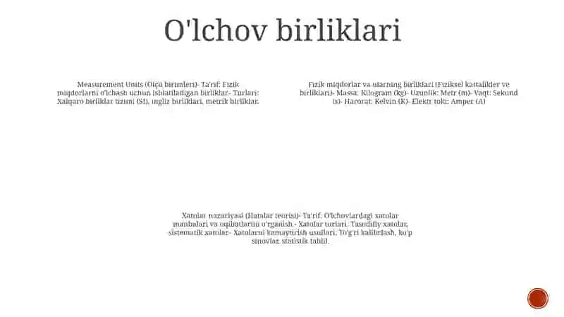Fizik Kattaliklar Va Ularning Birliklari. Xatoliklar Nazariyasi 3