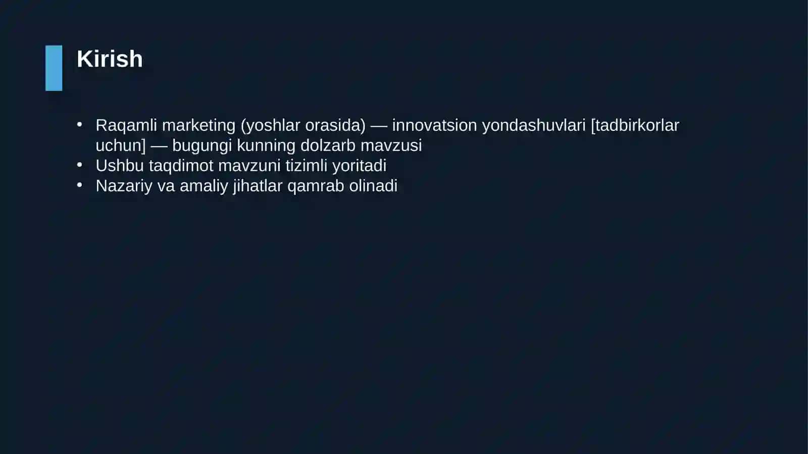 Raqamli marketing (yoshlar orasida) — innovatsion yondashuvlari [tadbirkorlar uchun] 3
