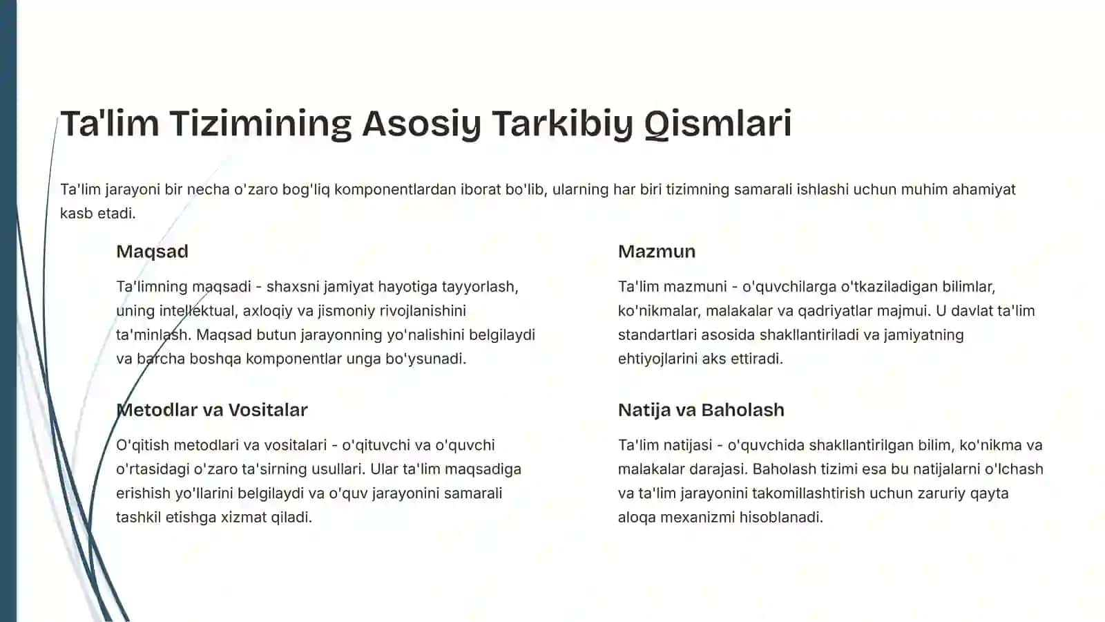 TA‘LIM JARAYONI YAXLIT TIZIM SIFATIDA. TA‘LIM TAMOYILLARI 3
