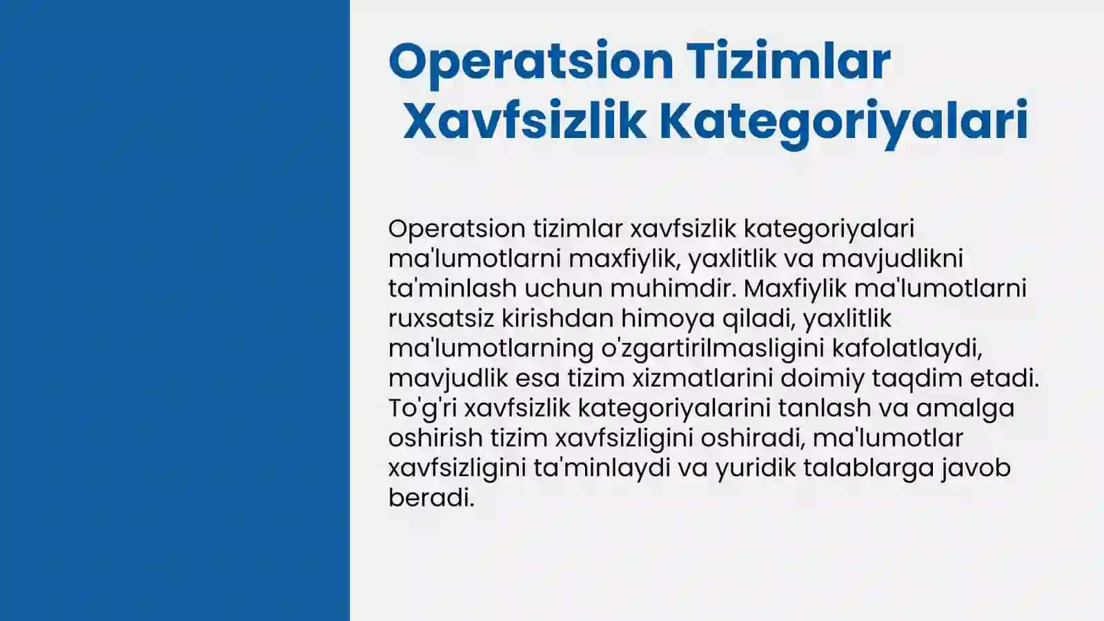 Operatsion tizimlar xavfsizlik kategoriyalari 3