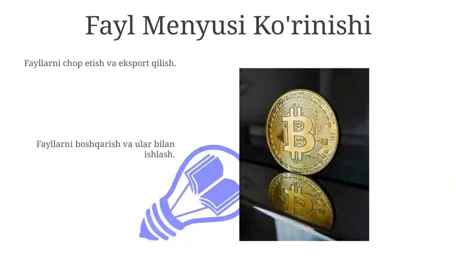 Fayl Menyusi haqida umumiy ma'lumot 3