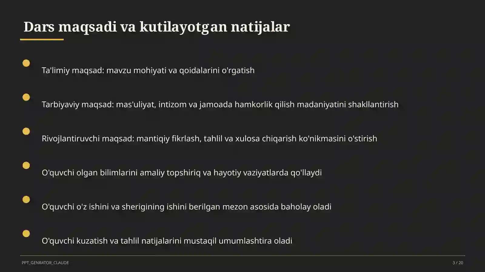 Comparative and superlative adjectives (6-sinf) 3