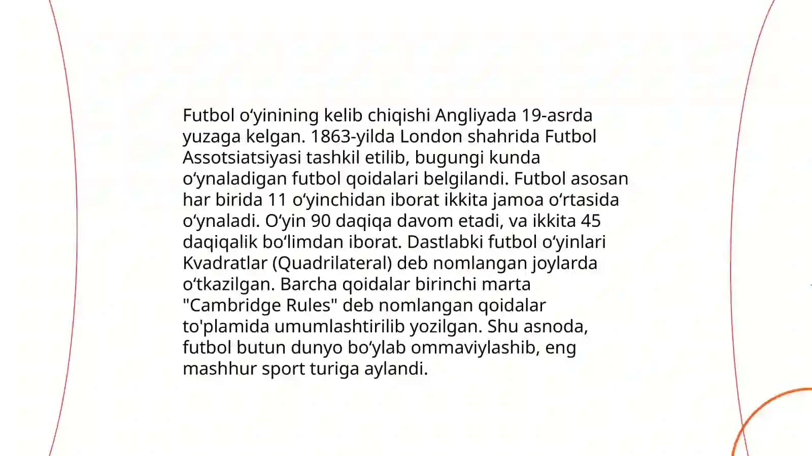 Futbol oʻyini kelib chiqishi va rivojlanish tarixi 3