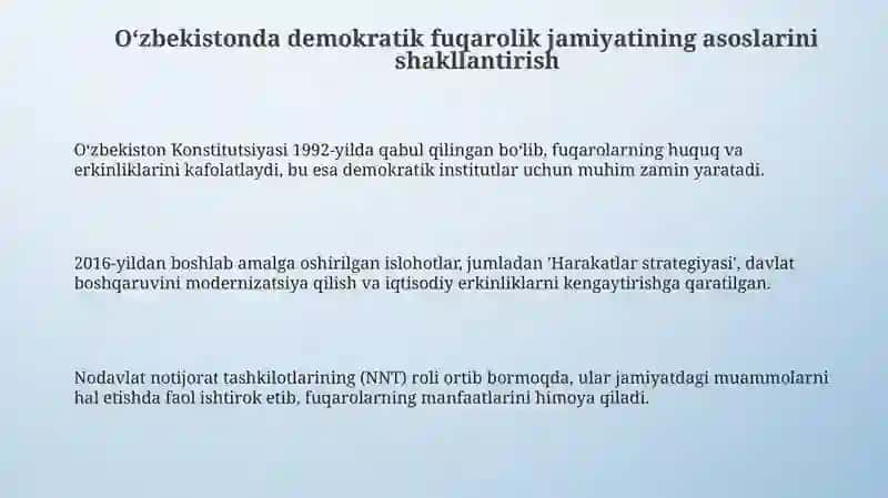 Oʻzbda demokratik fuqarolik jamiyati asoslarining shakllanishi 3