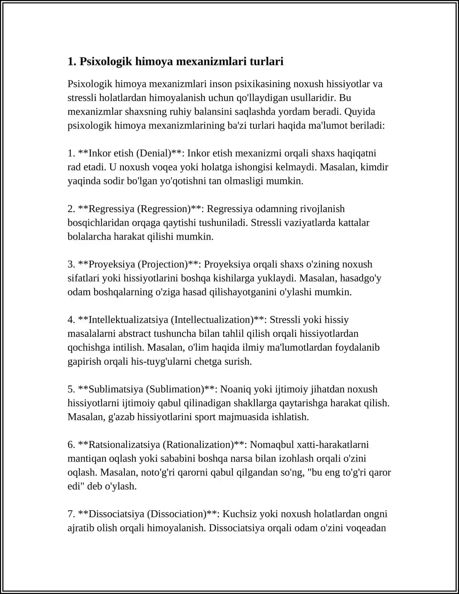 PSIXOLOGIK HIMOYA MEXANIZMLARI VA ULARNI DIAGNOSTIKA METODLARI 3