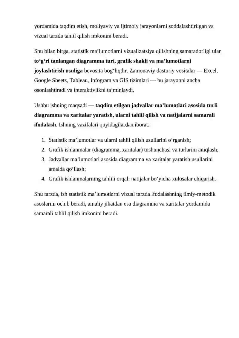 Statistik Jadvallar Ma’lumotlari Asosida Grafik Ishlanmalar Tuzish 3