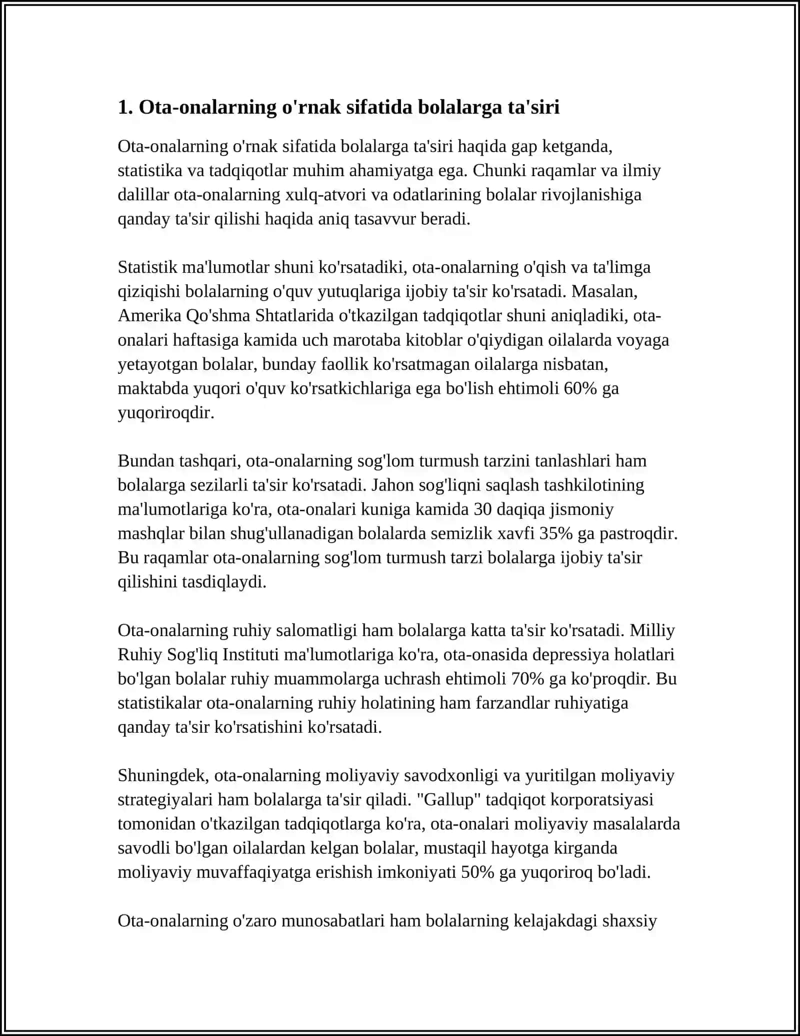 TENGDOSHLAR BILAN MUNOSABATLARNI RIVOJLANTIRISHDA OTA-ONALARNING ROLI 3