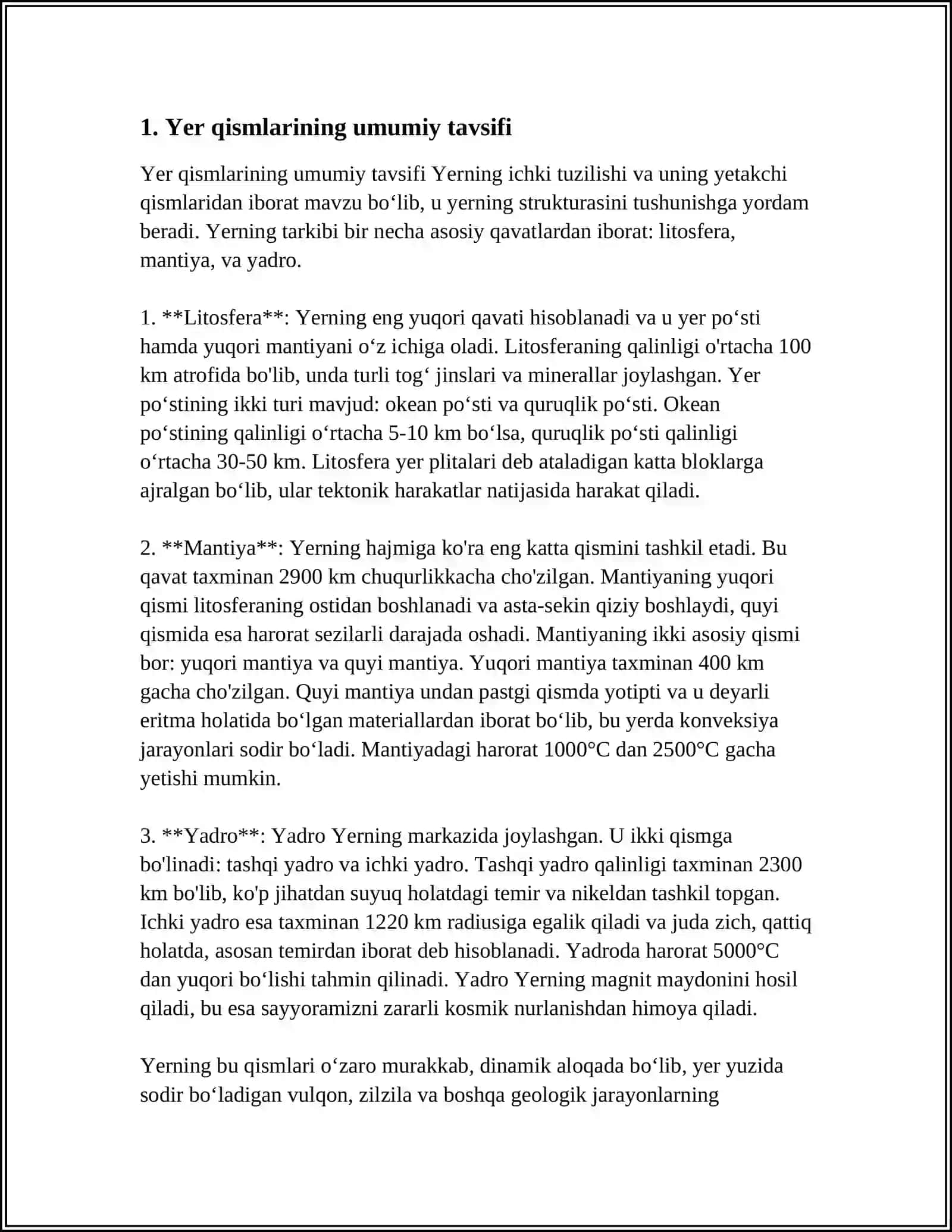 YER XISOBOTINING TURLARI YERLARNING MIQDORI 3