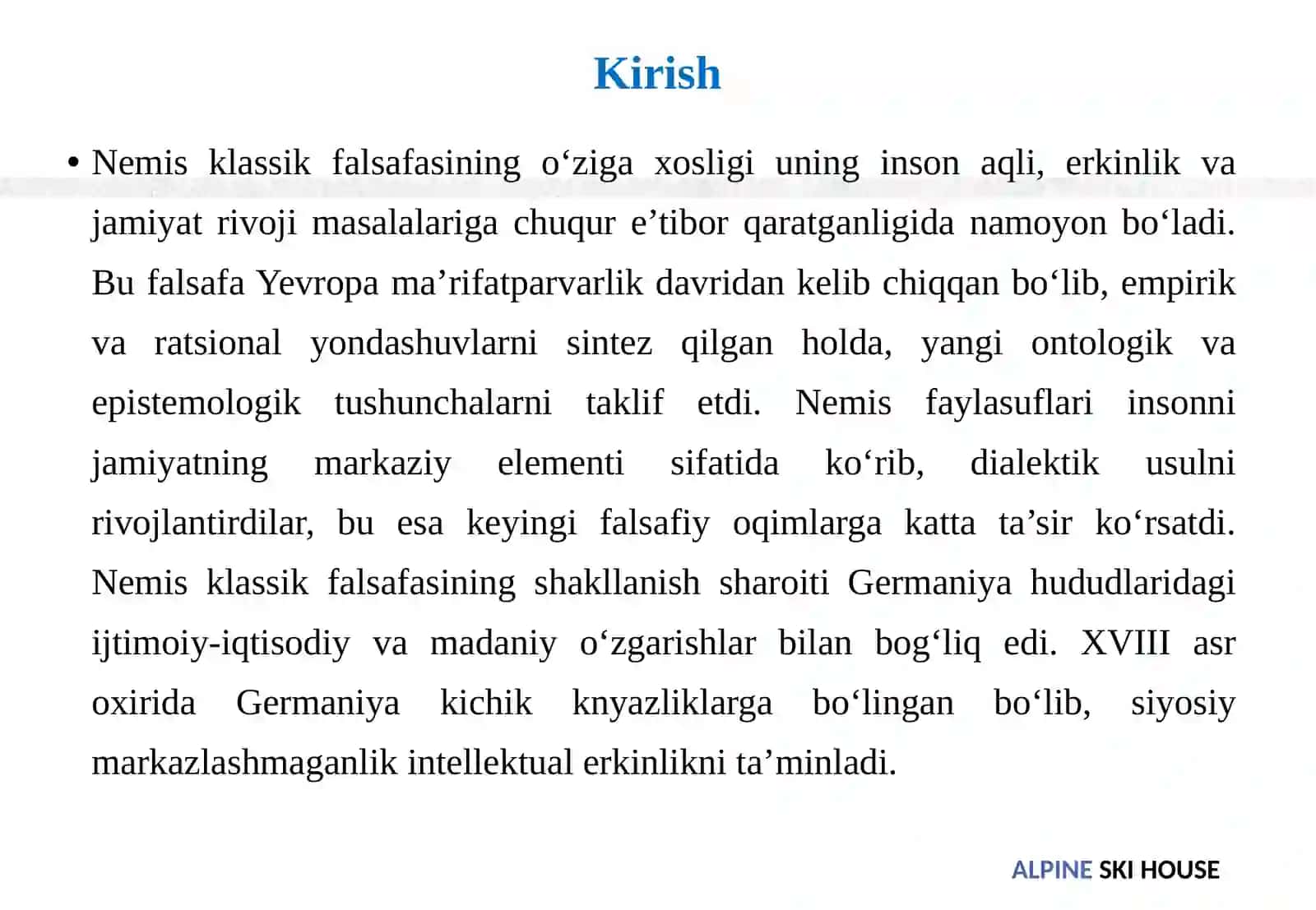 Nemis klassik falsafasining o‘ziga xosligi 3