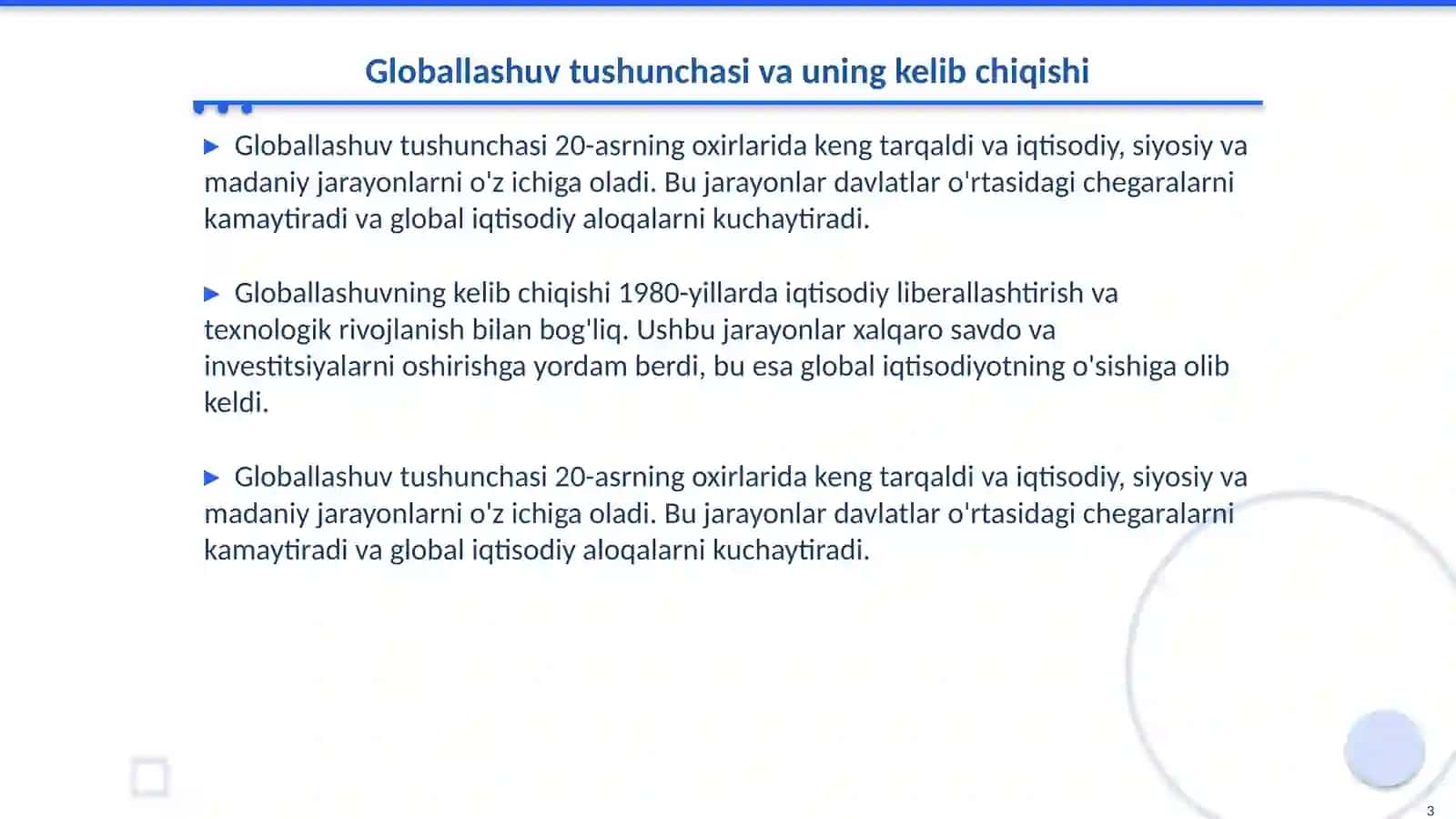 Globallashuv, globalistika va barqaror taraqqiyot jarayonlarining mohiyati 3