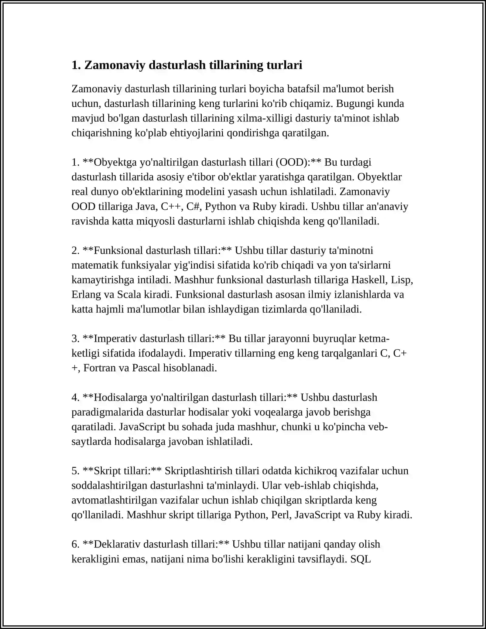 ZAMONAVIY PROGRAMMALASHTIRISH TILLARI 3