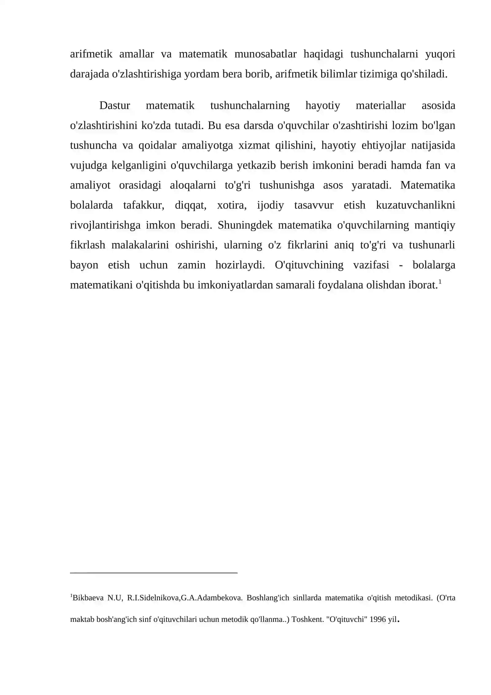 BOSHLANG`ICH SINFLAR MATEMATIKASIDA OG`ZAKI VA YOZMA HISOBLASHLAR ORASIDAGI BOG`LIKLAR 3