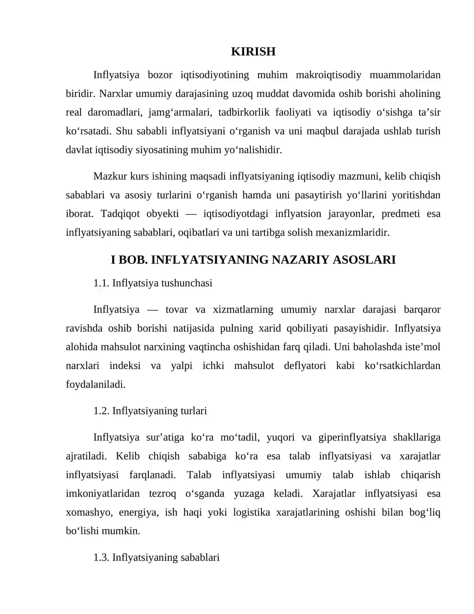 O‘ZBEKISTONDA INFLYATSIYA VA UNI PASAYTIRISH YO‘LLARI 3