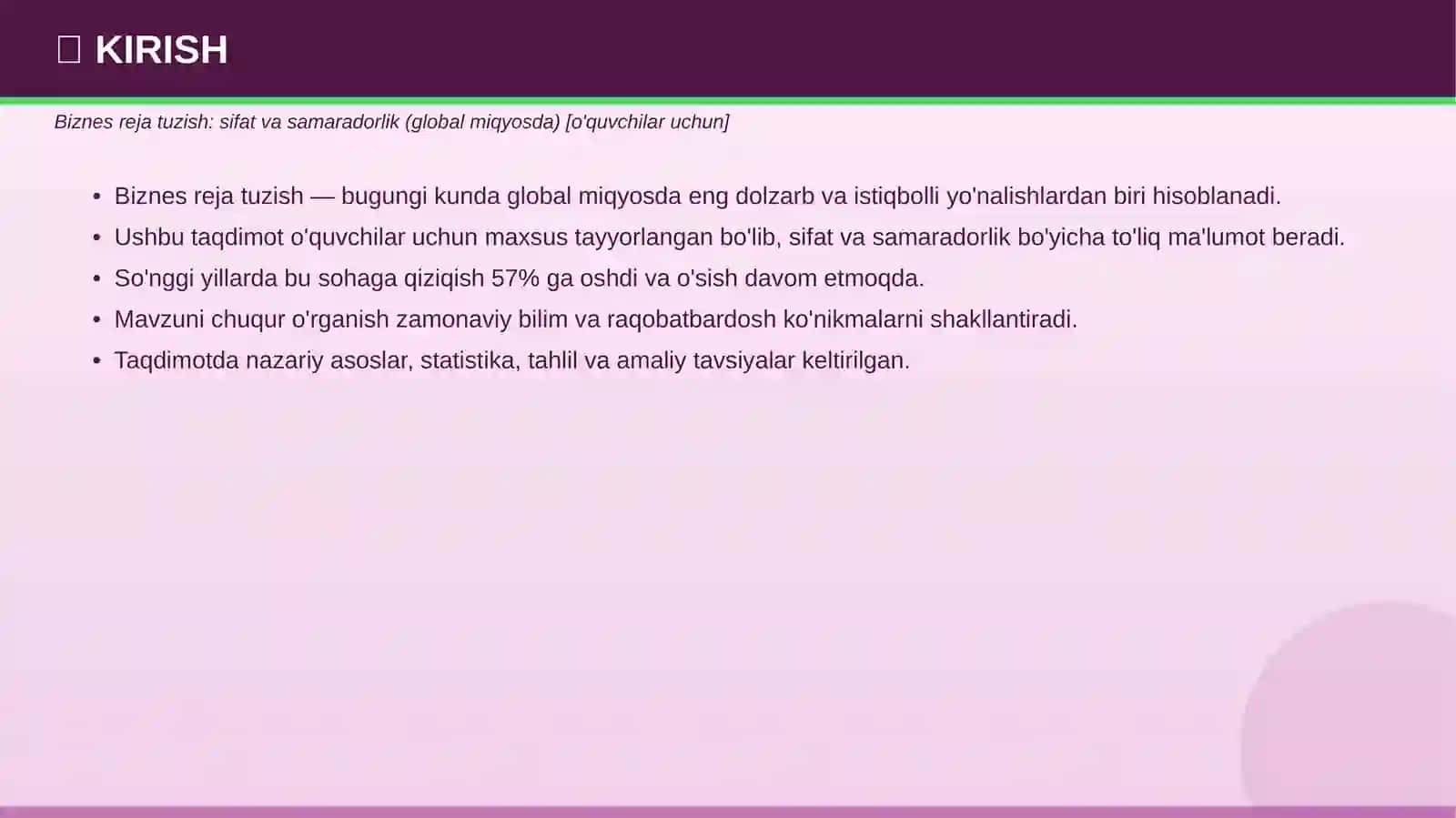 BIZNES REJA TUZISH 3