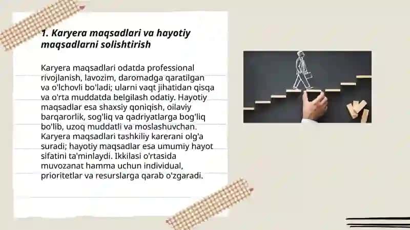 Karyera va hayotiy yo’ltushunchalarini taqqoslash. 3