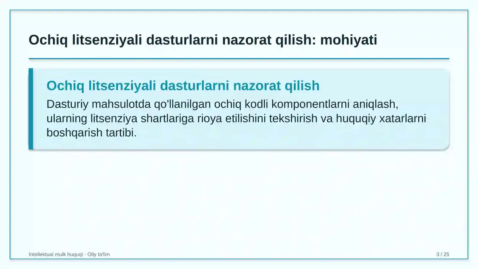 Intellektual mulk huquqi · OLIY TA'LIM 3