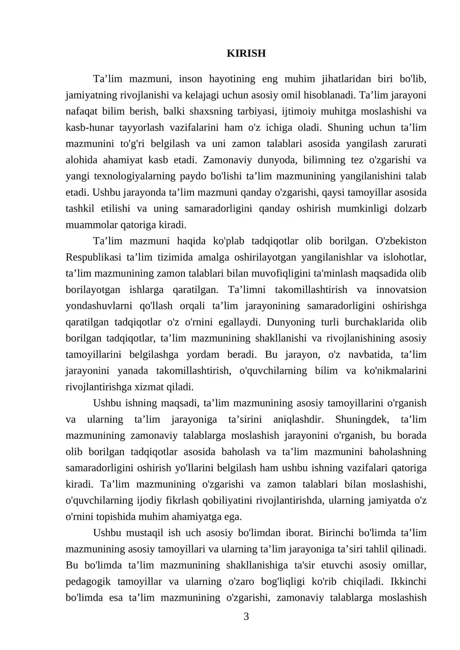 Taʼlim mazmuni 3