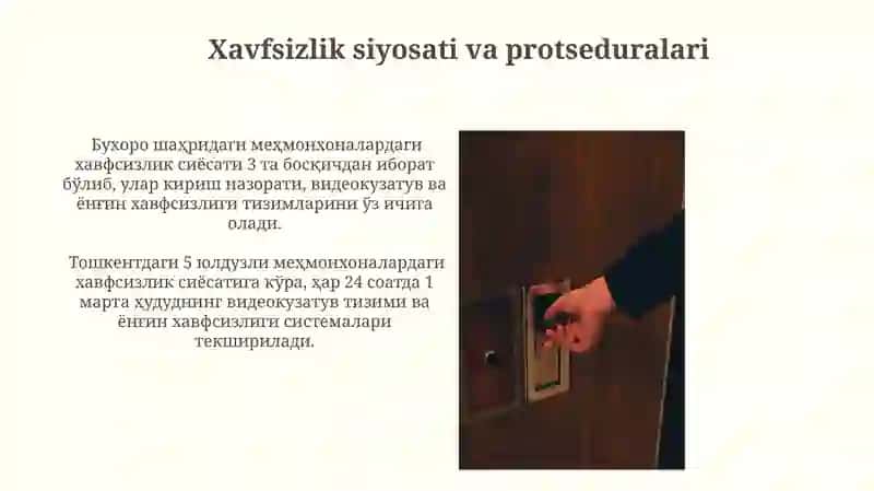 Mehmonxona infratuzilmasining xavfsizligi 3