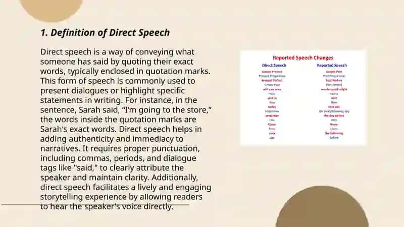 The direct and indirect speech 3