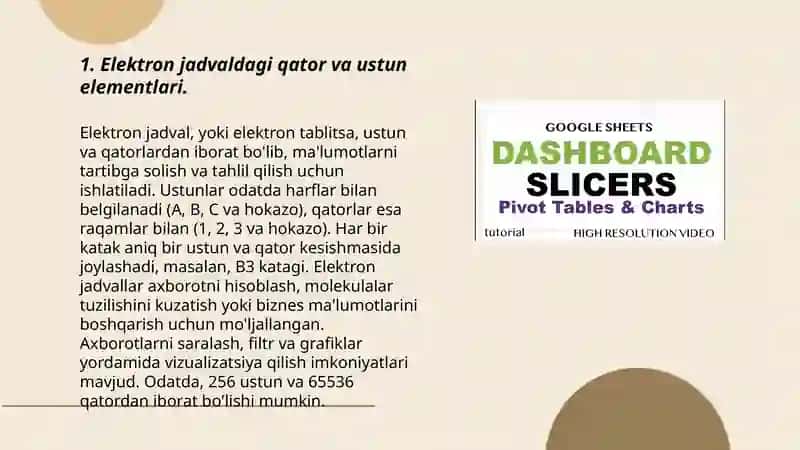 Elektron jadval yaratish 3