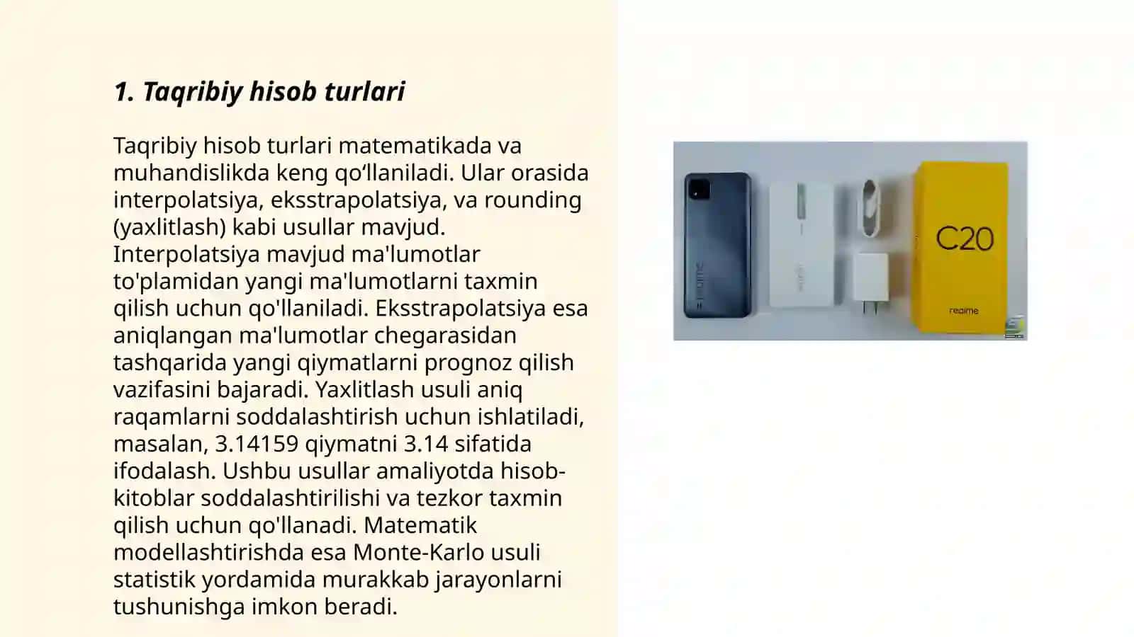Taqribiy hisob, absolyut va nisbiy xato, sonlarni yaxlitlash usullari 3