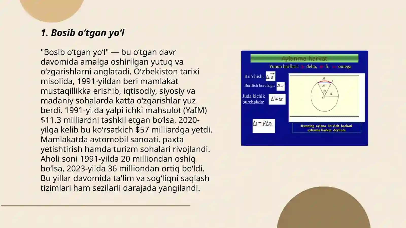 Aylanma harakat kinematik tenglamalari 3