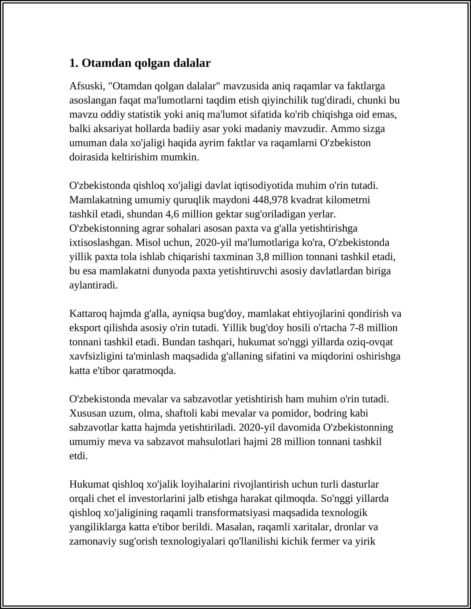 TOG'AY MURODNING "OTAMDAN QOLGAN DALALAR "ROMANI 3