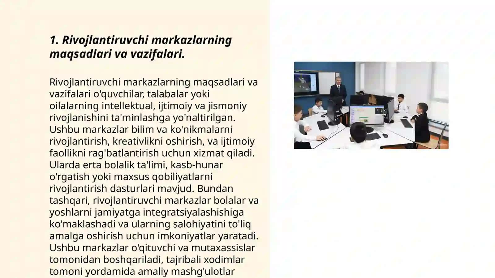 Maktabgacha taʼlim tashkiloti tarbiyalanuvchilarini tarbiyalashda rivojlantiruvchi markazlar 3