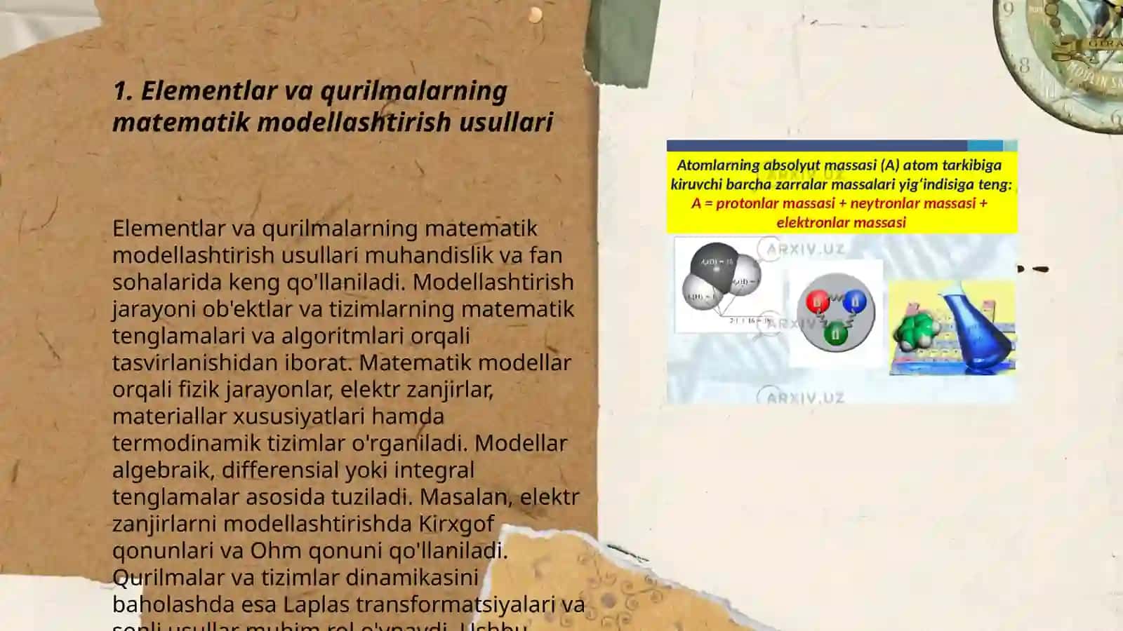 Elementlar va qurilmalarning matematik modellashtirish usullari 3