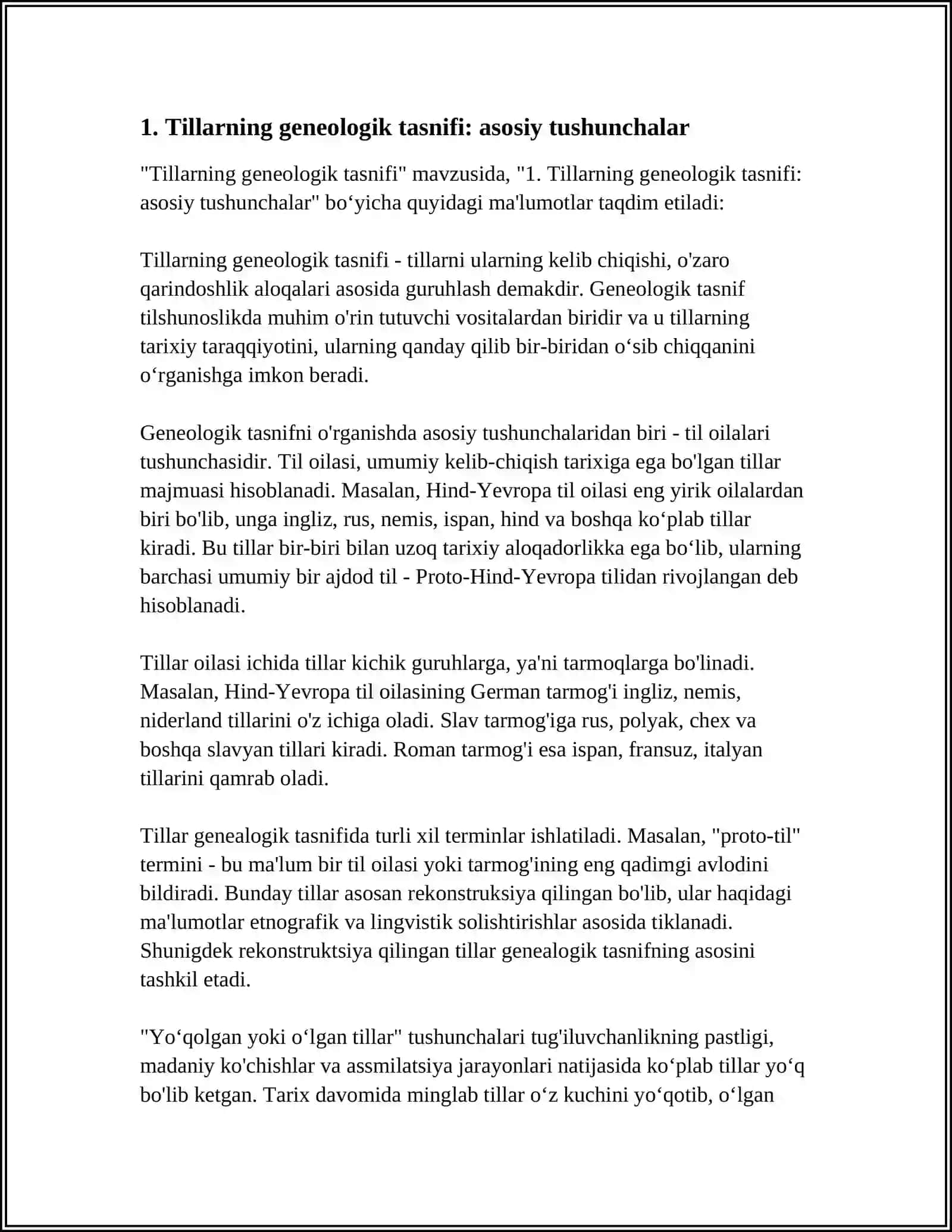 TILLARNING GENEOLOGIK TASNIFI 3