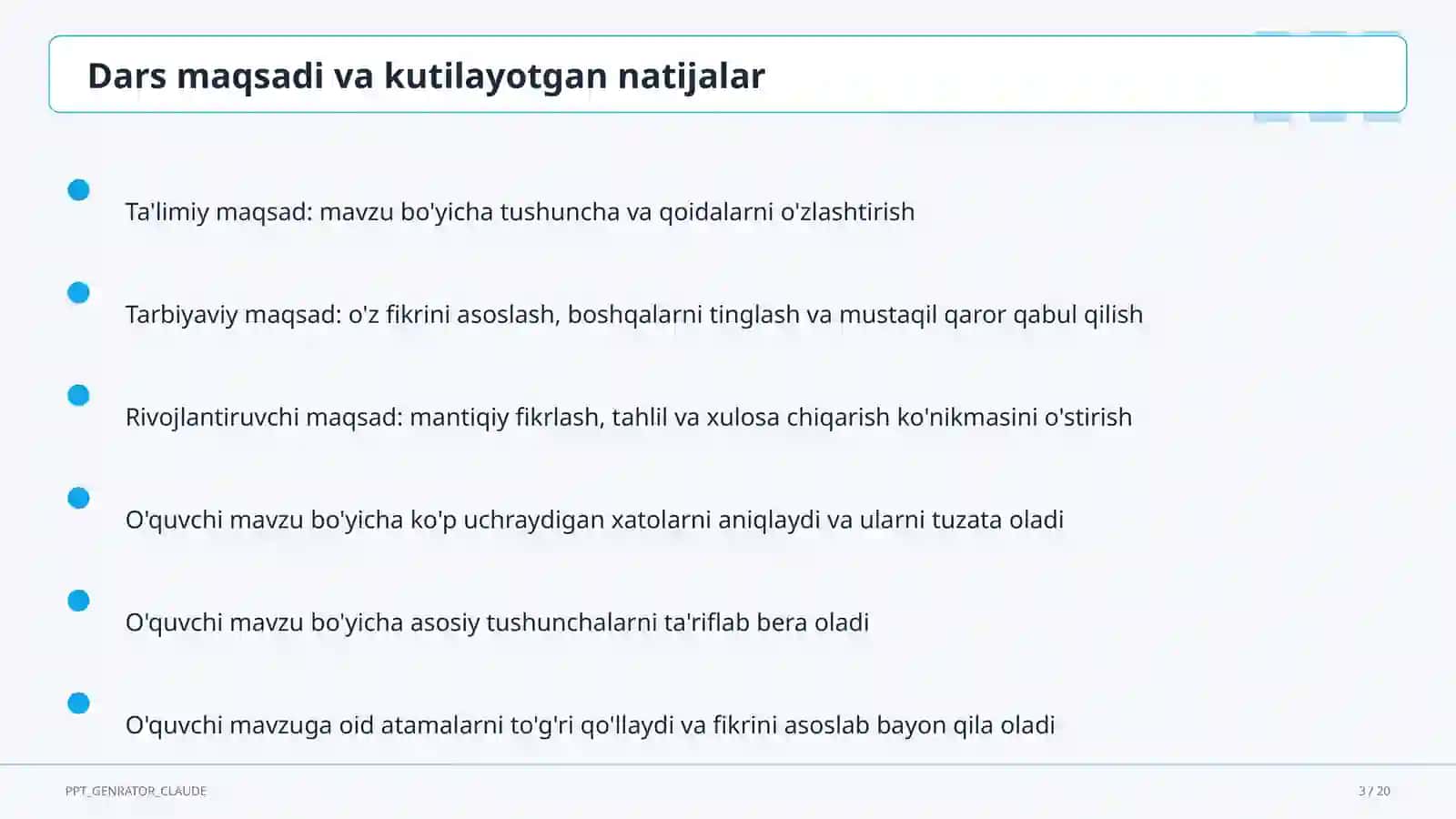 Algebra va geometriyani yagona "Matematika" fani sifatida o'qitish: yangi yondashuv ( 3