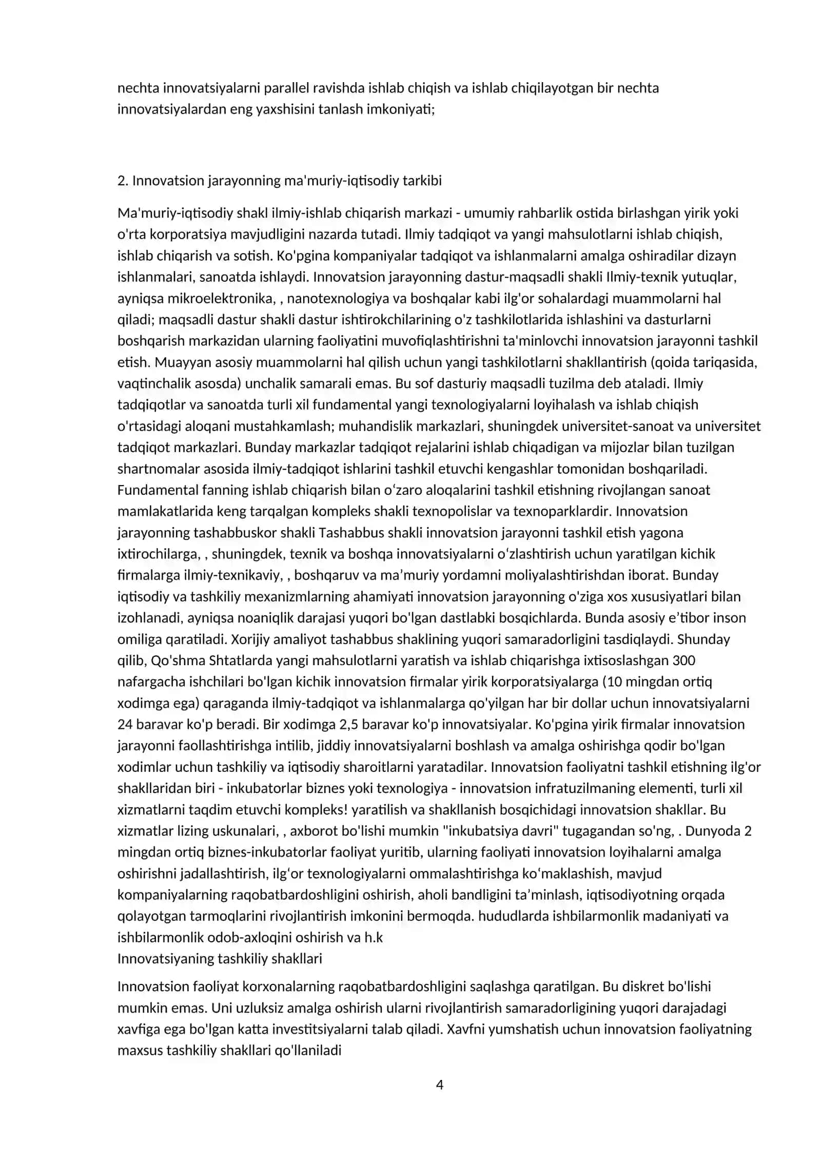 Innovatsion faoliyatning infratuzilmasi ahamiyati 3