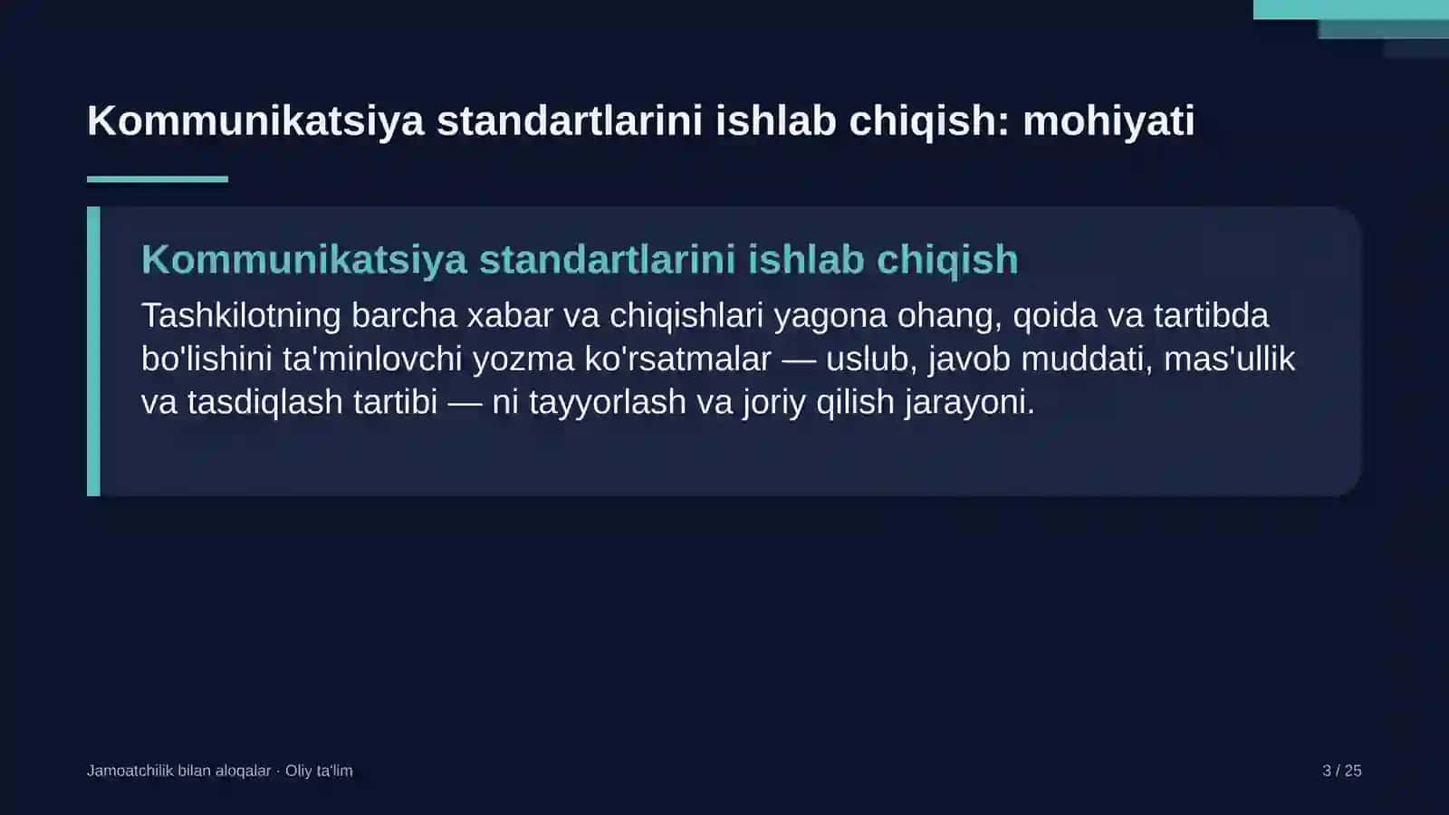 Dasturiy ta'minot ishlab chiqish kompaniyalarida korporativ kommunikatsiya standartlarini ishlab chiqish 3