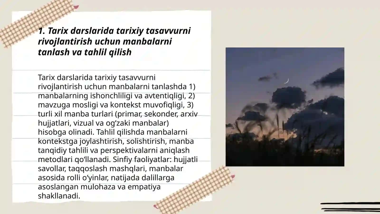 Tarix darslarida tarixiy tasavvur va tushunchalarni shakllantirish metodlari 3