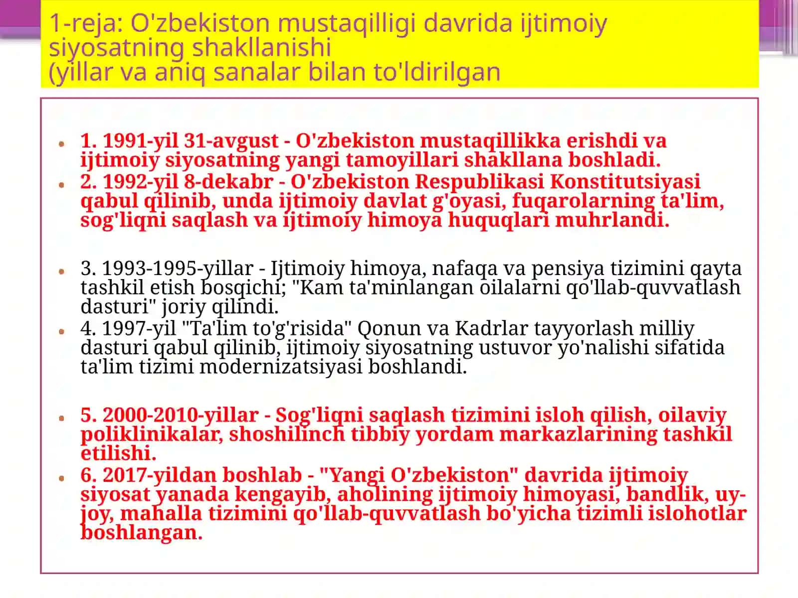 O'zbekistonning eng yaxshi tarixi fanidan 3