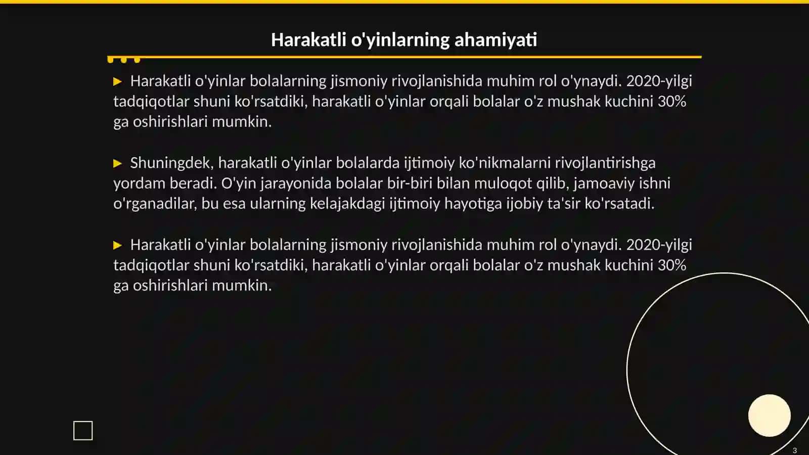 Harakatli o'yinlarni tashkil etish va o'tkazish metodikasi 3