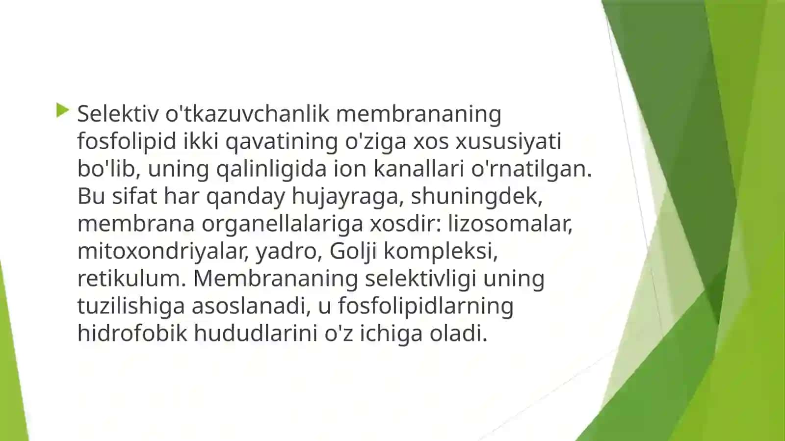 Plazmomembrana transport mekhanizmi 3