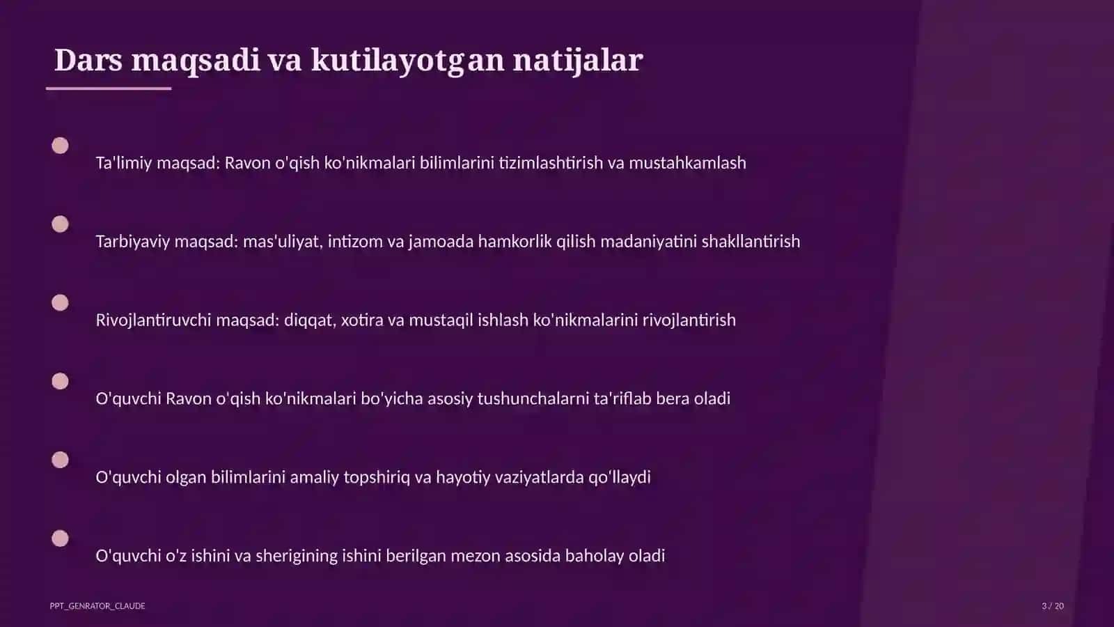 Ravon o'qish ko'nikmalari (1-sinf) 3