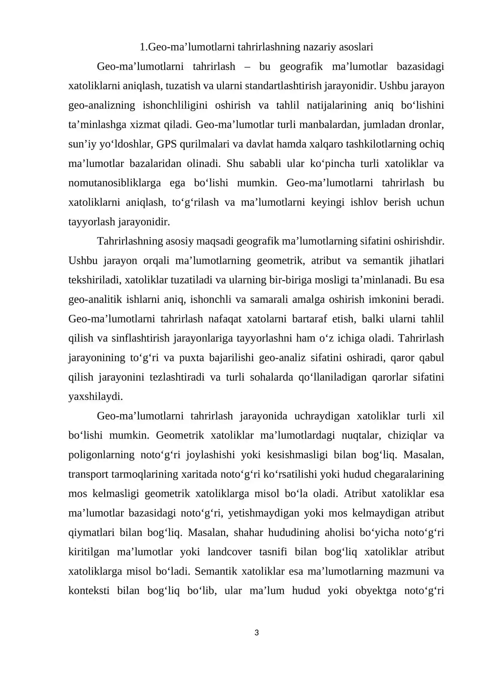 Geo-ma'lumotlarni tahrirlash va sinflashtirish usullari 3